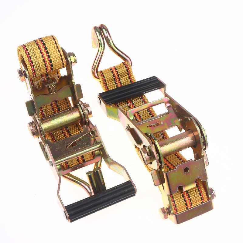 Heavy Duty Ratchet Tie Down Straps 2/3/4/6 Meter Long Double Hook Lashing Belt For Truck Cargo Securing Transport Binding