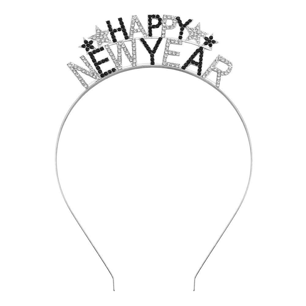 Holiday Headwear Adjustable Rhinestone Headband New Year Headband Sparkling Christmas Headpiece For New Year'S Eve Special