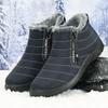 Mode Neue Herren Wasserdichte Winterstiefel Plüsch Schneestiefel Herren Stiefeletten Warm Schwarz Paar Baumwolle Paar Dicksohlige Schuhe