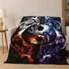 Nature Balance Yin Yang Tai Chi Black White Energy Flannel Blanket,Cozy Soft Throw Blanket for Home Bedroom Bed Sofa Cover Gift
