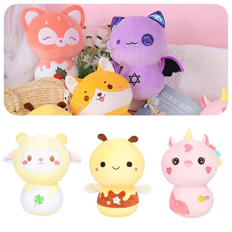 Adorable Mushroom Animal Plush Toy Cute Bee, Bat, Fox, Lamb Home Decor
