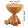 Modern Plastic Sculpture Geometric Standing Statue Cute Small Side Table Tray End Table for Living Room