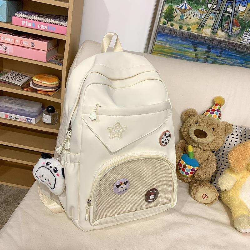 schoolbag, female college student, Japanese transparent pain bag, backpack, large-capacity high school student travel backpack