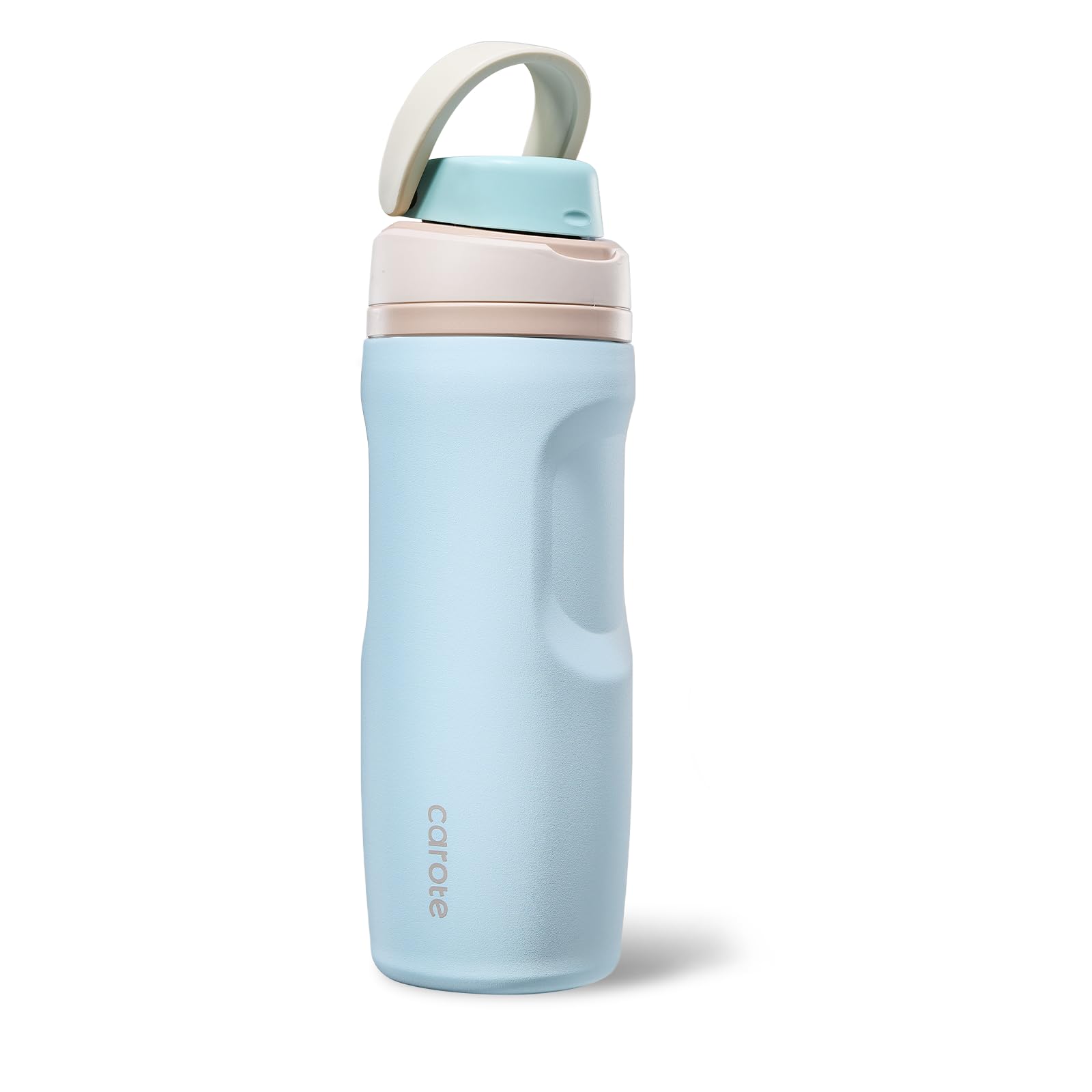 

CAROTE 780ml Vacuum Insulated Stainless Steel Thermos with Insulated Straw for a Unobtrusive Integrated Lid for Easy Dishwasher Light Blue Straw, синий