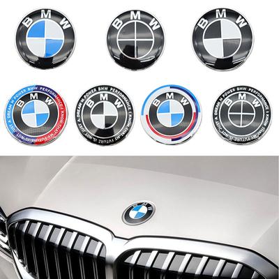 2Pcs 74mm 82mm Car Front Hood Emblem Bonnet Logo Rear Trunk Badge For M E90 E46 F10 F30 E39 E36 E46 F20 G20 G30 X1 X2 X3 X5