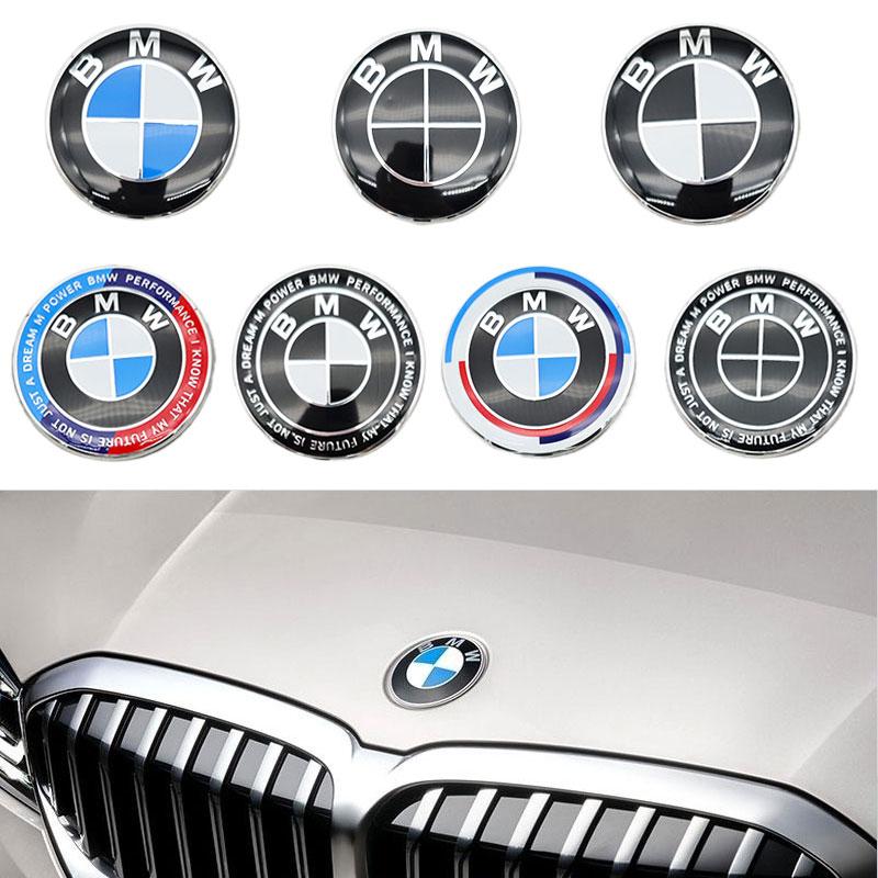 2Pcs 74mm 82mm Car Front Hood Emblem Bonnet Logo Rear Trunk Badge For BMW M E90 E46 F10 F30 E39 E36 E46 F20 G20 G30 X1 X2 X3 X5