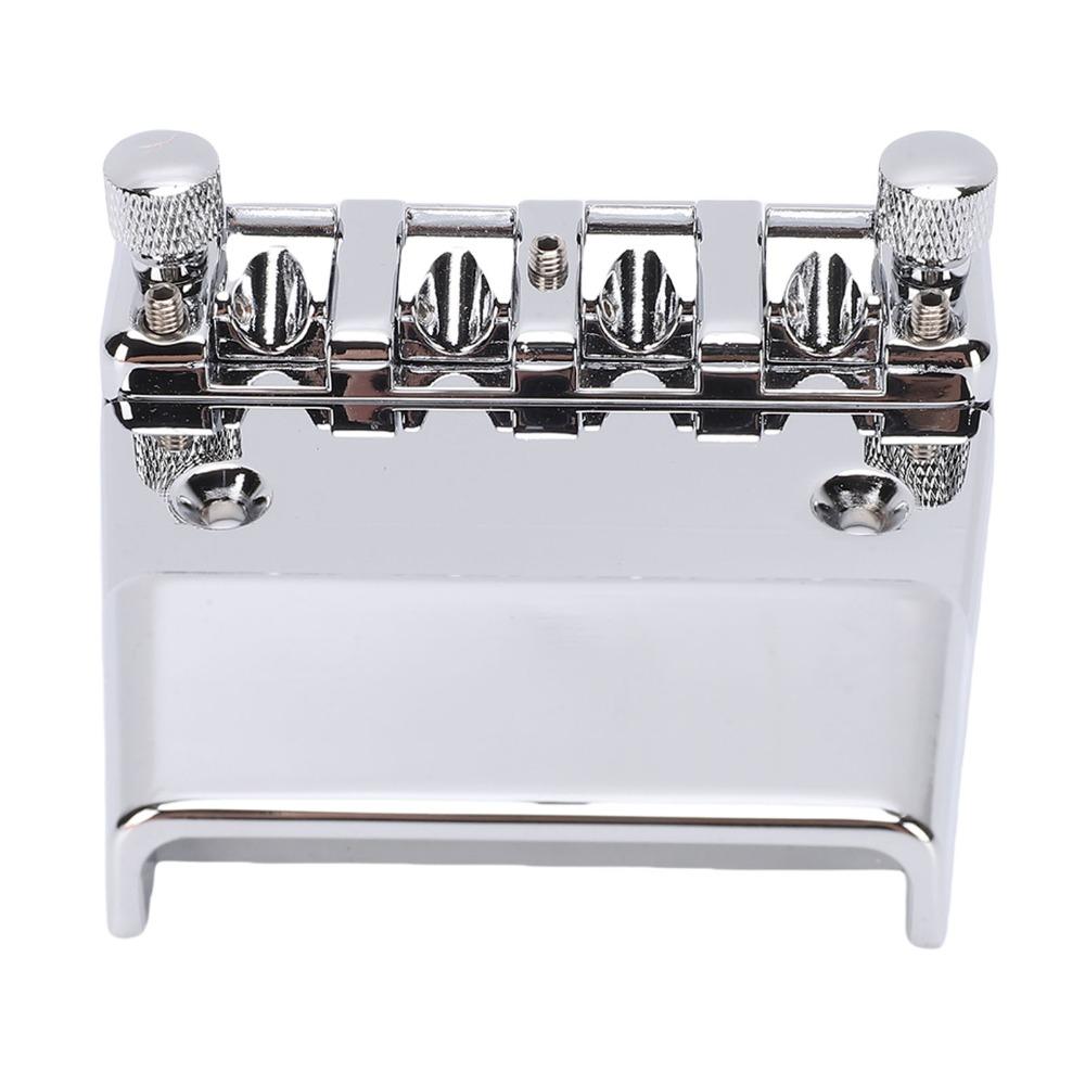 Silver Bass Guitar Bridge Metal Hardtail Saddle Bridge Premium Saddle Bridge For Guitar Repair