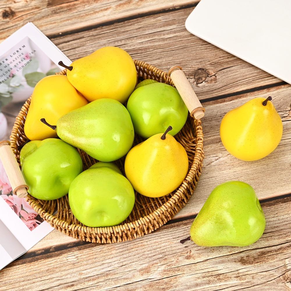 5PCS Realistic Fake Fruits Mini Artificial Fruit Educational Toys Simulation Pear Window Display