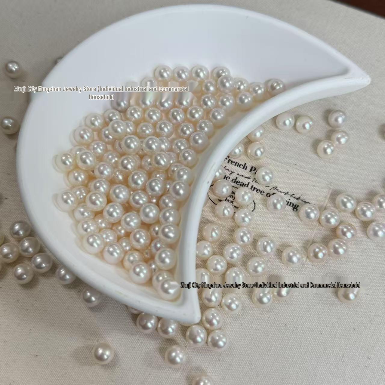 6-7mm Near-Round Flawless Natural Freshwater Pearl Beads for DIY Jewelry 6-7mm Loose Pearl белый