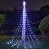 USB Five-pointed Star Lamp String 3.5M Waterfall Lamp Courtyard Outdoor Camping Garden Hanging Tree Lamp USB Christmas Led Lamp New Year Decorations