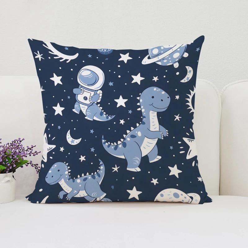 40x40 Cushion Cover Dinosaur Land Pillow Cover Sofa Decoration Children's Room Decorative Pillow Cover Kids Exquisite Gift