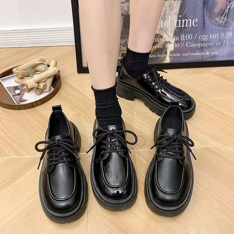 Platform College Style Lace-up Small Leather Shoes Women's Spring and Summer New Fashion Retro British Style Japanese Women's Shoes