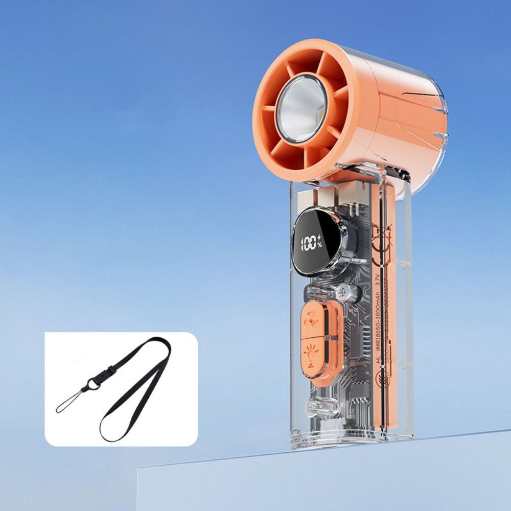 Digital Display Handheld Fan 100 Turbos Chilled Air Cooler Multi-function Mini Fan Outdoor