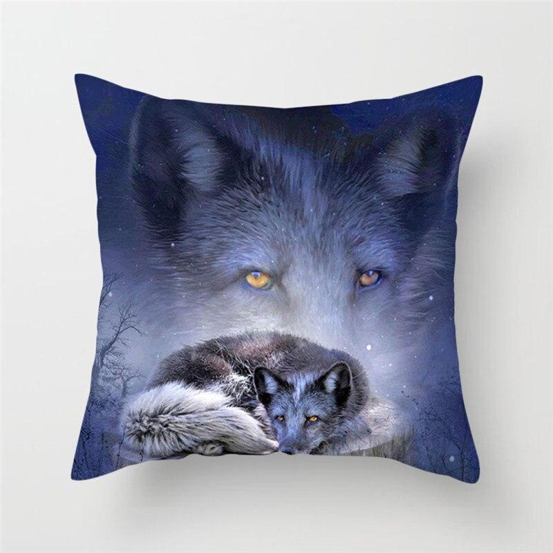 wolf throw pillows
