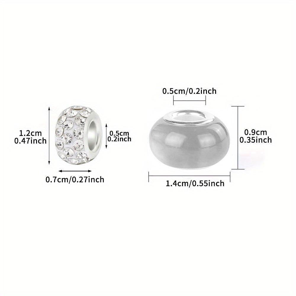 10/30/50 Stück Harzmaterial Großlochperlen Europäische Bastelperlen Gemischte Spacerperlen, Europäische Großlochperlen DIY Schmuckherstellung Produkte