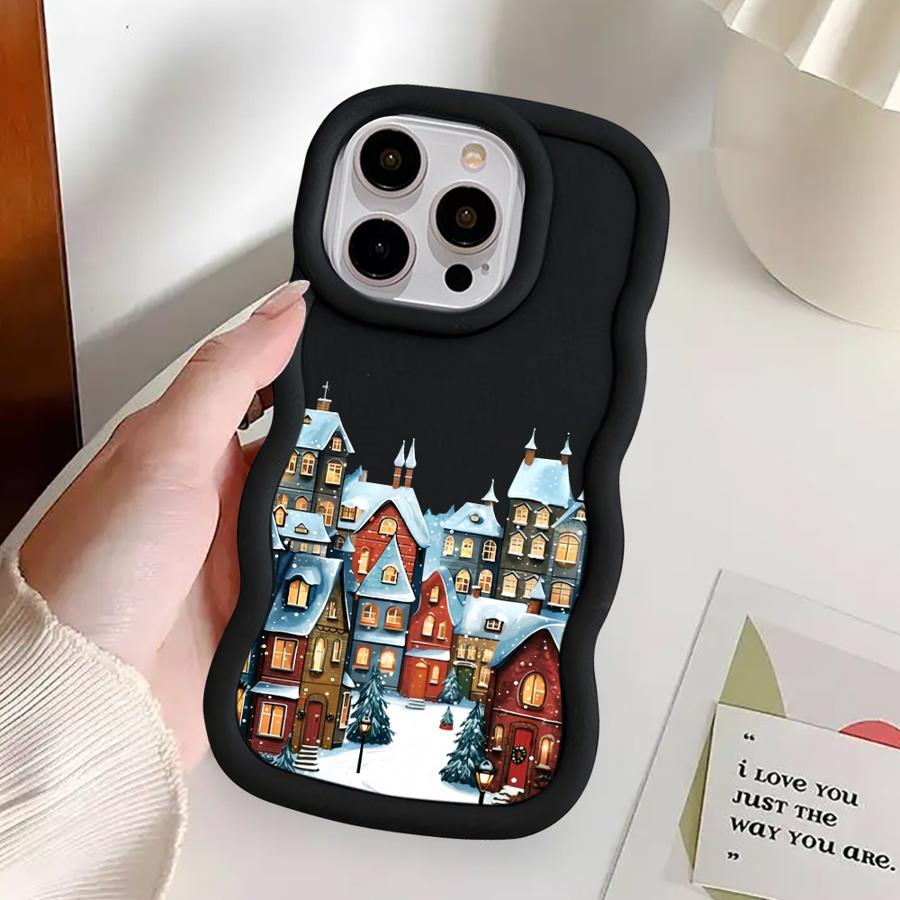 Soft Phone Cover Case for iPhone 17 Air 16 Pro Max 8 13 14 12 15 Plus 11 XR Cartoon Architecture