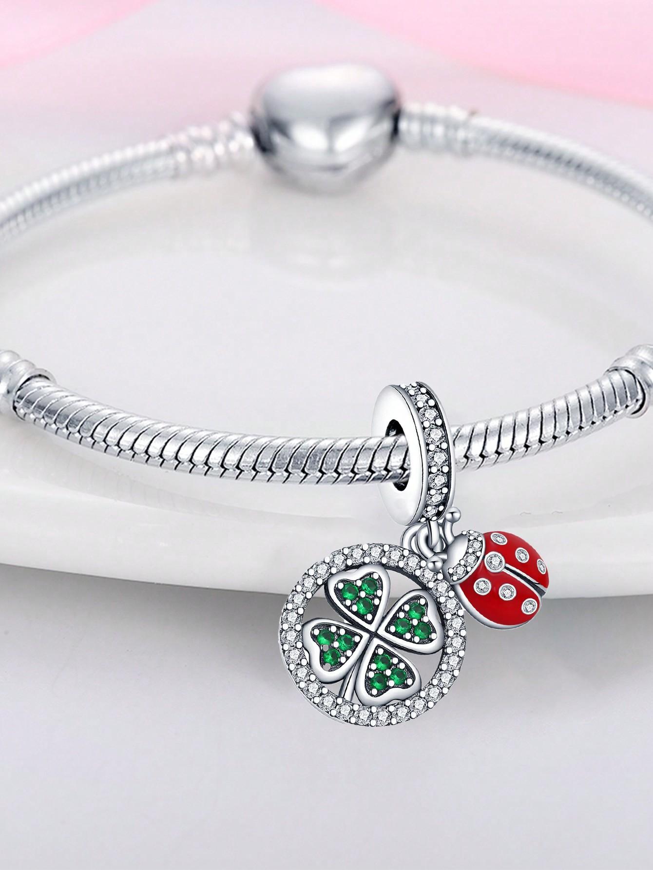 

Charm Bead Charms Plata Fourleaf clover ladybug Bead Charms Charm copper Plated Compatible With Charm Bead Charms Authentic Bracelets for Jewellery M