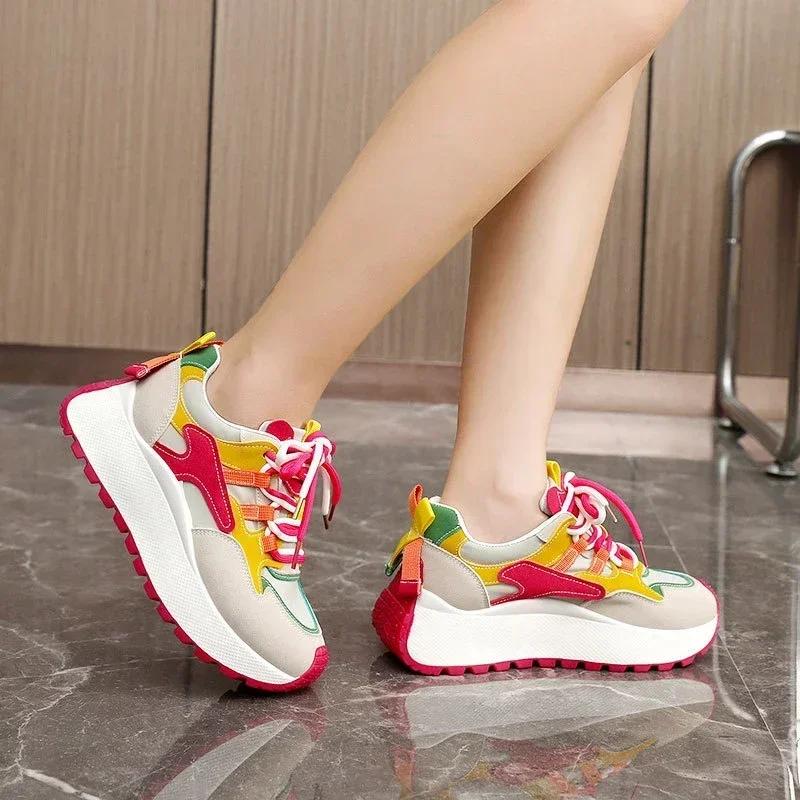 Fashion 2024 Originality Womans Chunky Vulcanized Shoes High Quality Colorful Dress Casual Sneakers Little White Shoes Tennis Shoe Mujer