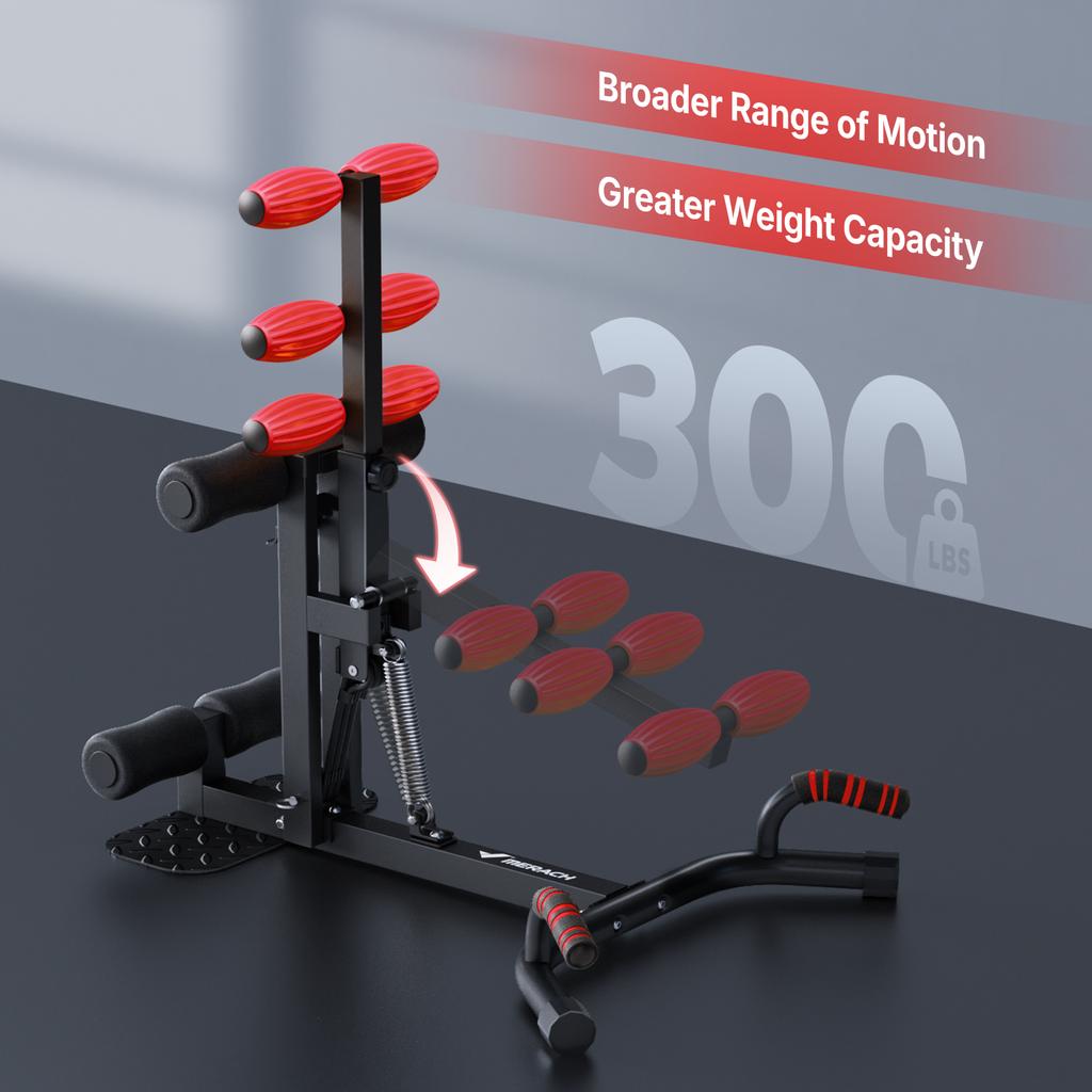 MERACH Multifunktionale Tiefe Kniebeuge Maschine Verstellbarer Trainer Rumpf & Bauch Beine Push-Up Trainingsgerät 300 lbs Kapazität für Heim-Fitnessstudio