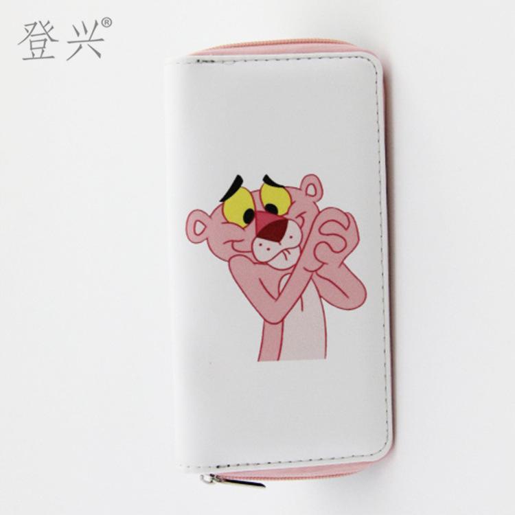 New Creative Pink Panther Ladies Long PU Wallet, Printed Clutch