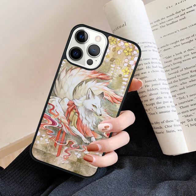 Kitsune Fox Art Phone Case Back Cover for iPhone 17 Air 16 15 14 13 11 12 Pro Max Plus Fundas Coque