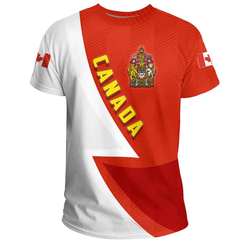 Canada Day T-shirt Canadian Flag Emblem Maple Leaf 3D Printed Streetwear Men Women Fashion Oversized T Shirts Tees Tops Clothing