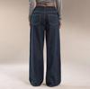 Womens High Waisted Jeans Stretchy Flared Straight Leg Loose Trendy Hem Denim Pants