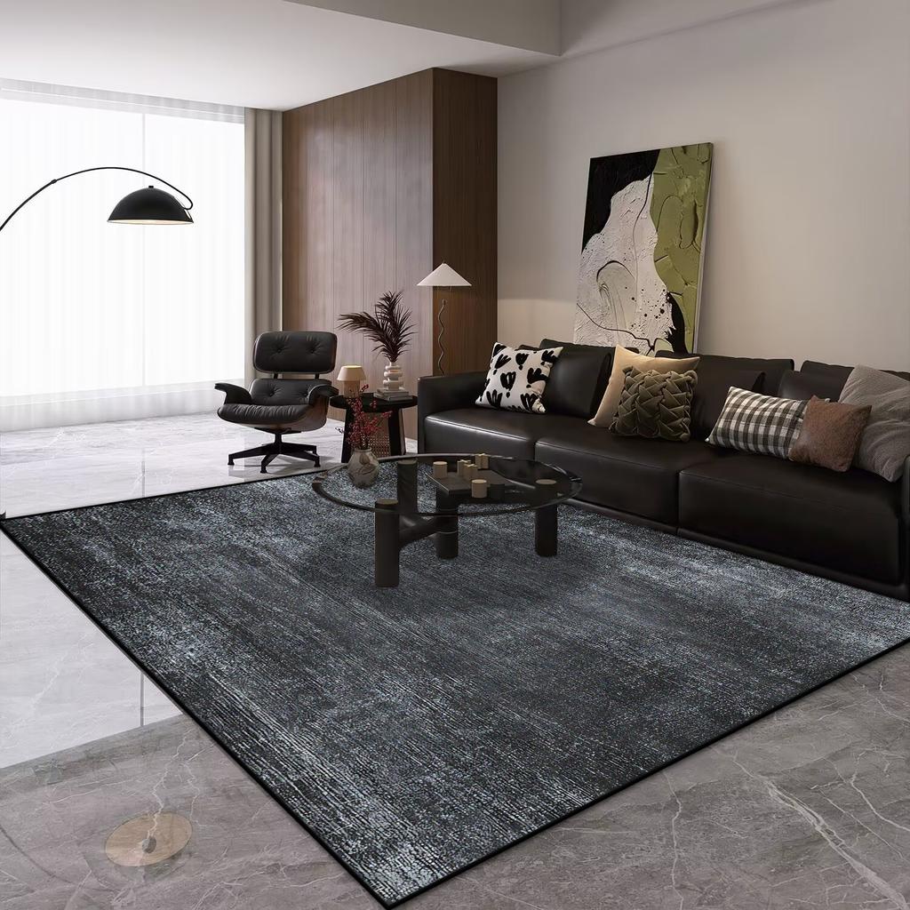 Modern Grey Large Carpet Easy Clean Soft Washable Luxury Rugs for Living Room Bedroom Home Decoration Floor Mat