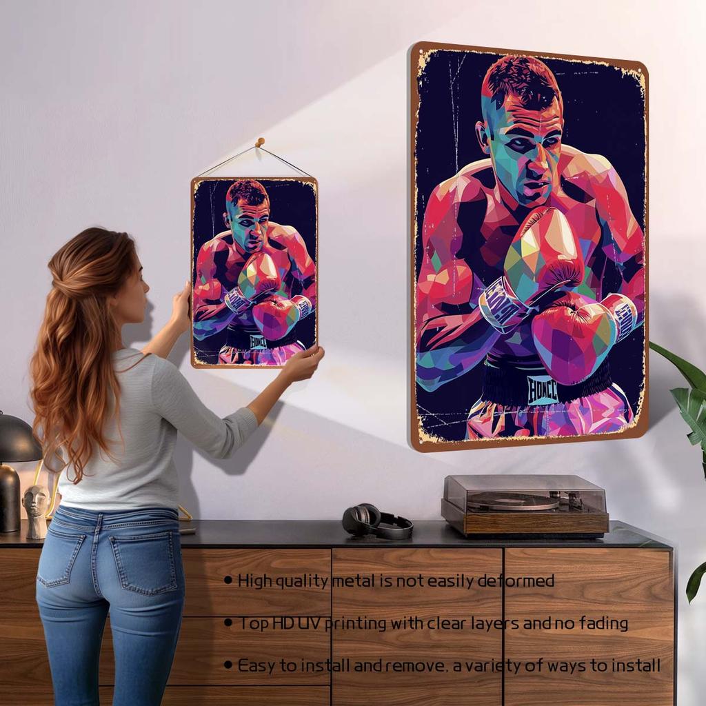 Rocky Marciano Bokser Metalowe Plakaty Vintage Dekoracja Wnętrz Niestandardowe Bokserskie Metalowe Tabliczki Cyny do Dekoracji Ściennej Retro Dekor