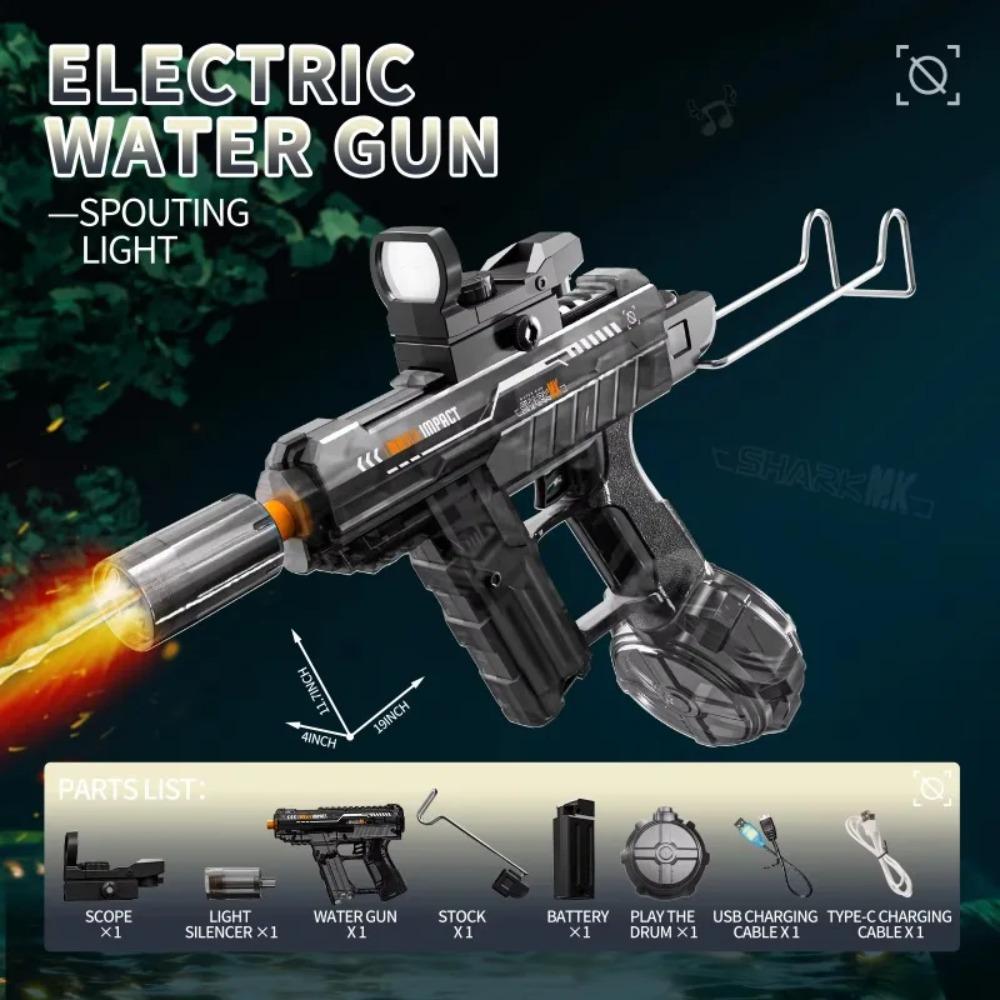 MK3 Simulation Shooting Flames Electric Water Gun Self Absorbent Water Automatic Continuous Water Guns Kids Summer Outdoor Toys