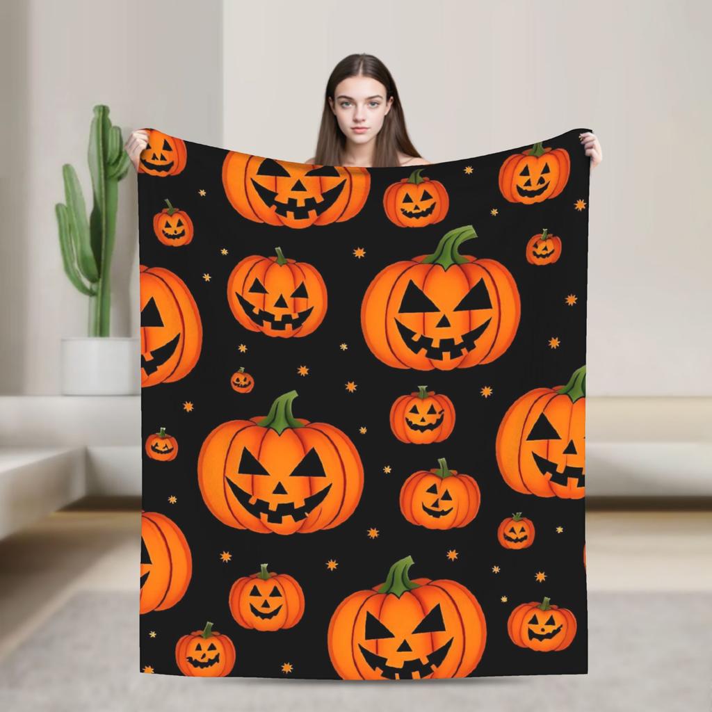 Halloween Theme Pattern  Flannel Blanket Spring  Super Soft Throw Blanket Home Decor Comfortable Bedspread Sofa Bed Cover