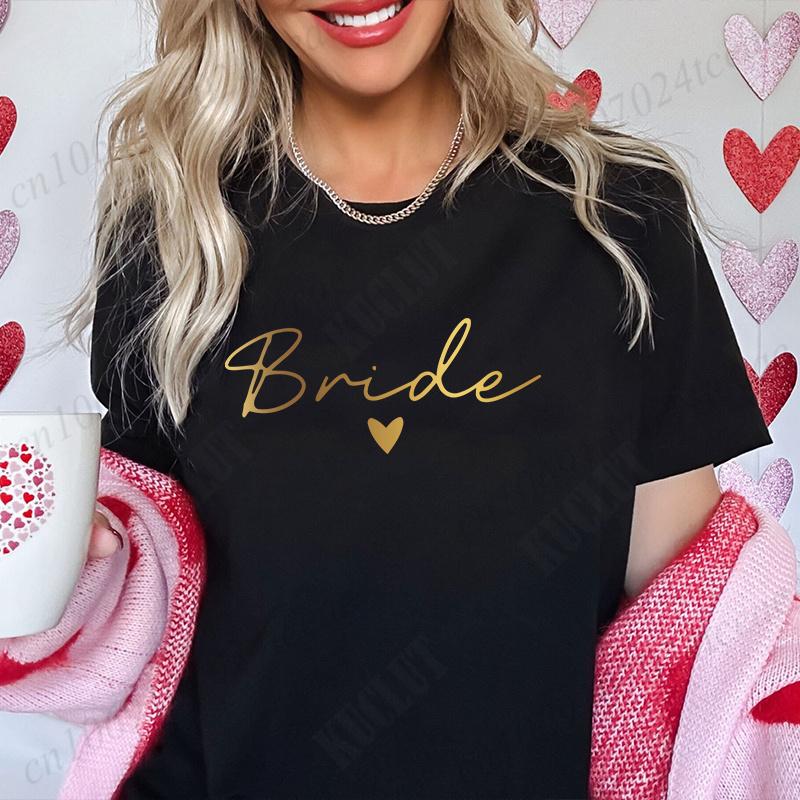 Bridal Shower Shirt for Women, Team Bride Squad Bachelorette Party Tops, Bridesmaid T-shirt, Wedding Fashion Clothes for Girls