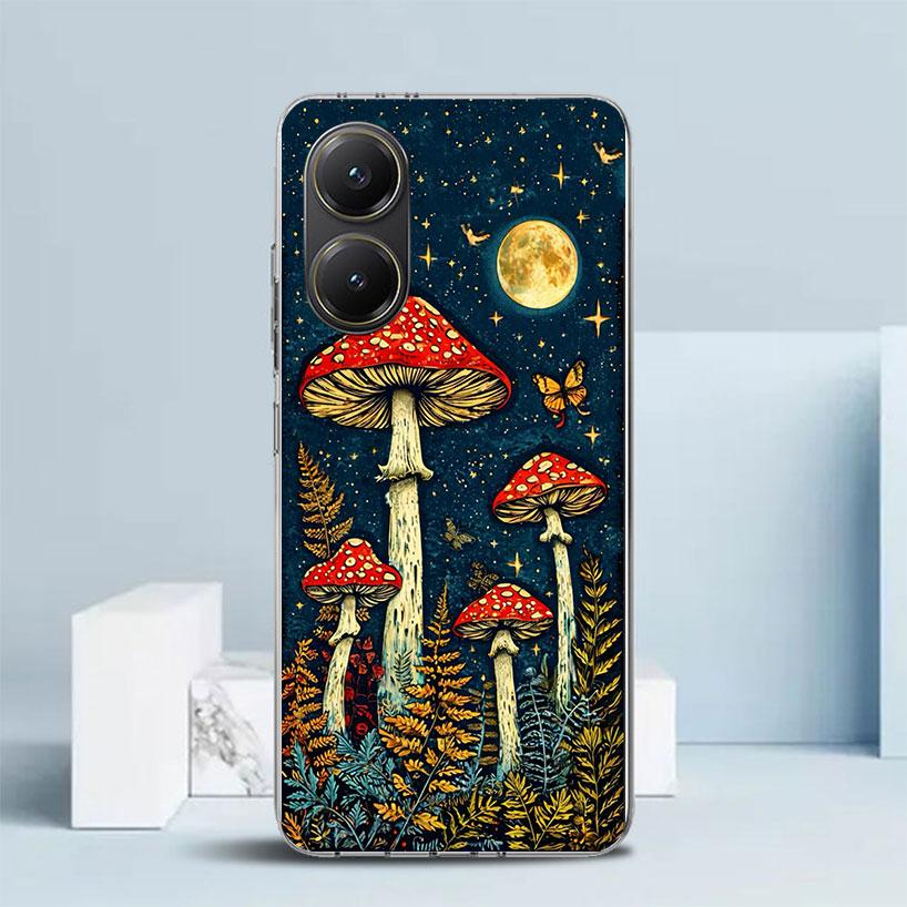 Colorful Mushroom Soft Cover for Xiaomi Poco F7 Ultra X7 X6 X5 Pro M7 Phone Case Redmi 15 15C 13 13C 12 12C 10 10C Print Shell P