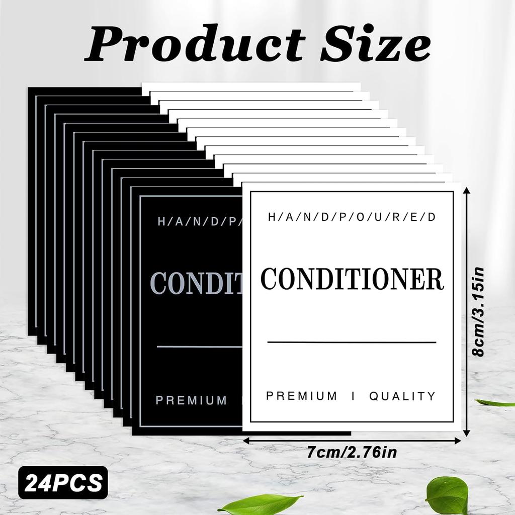 24 Pcs Waterproof Soap Labels Lotion Labels Reble Kitchen Hand Soap Dispenser Label Stickers Bathroom Labels Stickers for Shampoo and Conditioner
