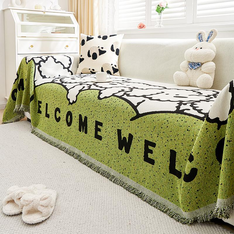 1pc Sofa Cover, Universal Sofa Slipcover For All Seasons, Non-slip Sofa Cover Blanket, Sofa Cushion Protective Cover, Suitable F
