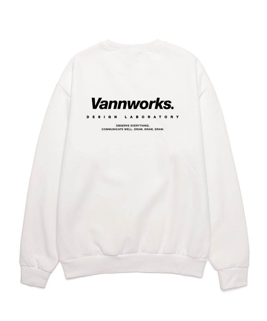 VANNWORKS New Minimalism Logo Oversized Sweatshirt (Vncts101) White