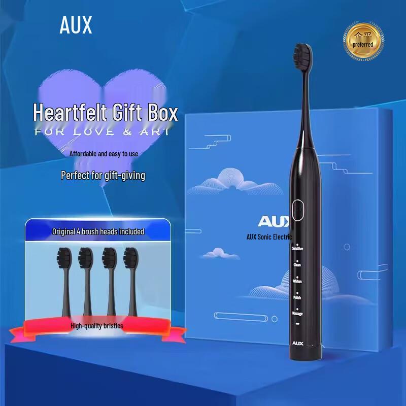 

AUX A9 Adult Sonic Electric Toothbrush Couple Gift Set With 4 brush heads