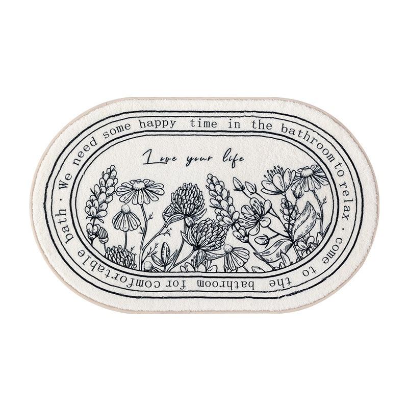 Non-Slip Bath Mat Floral Doormat Absorbent Carpets Entrance Rug Balcony Floor Mats Living Room Bathroom kitchen decor plush Rugs