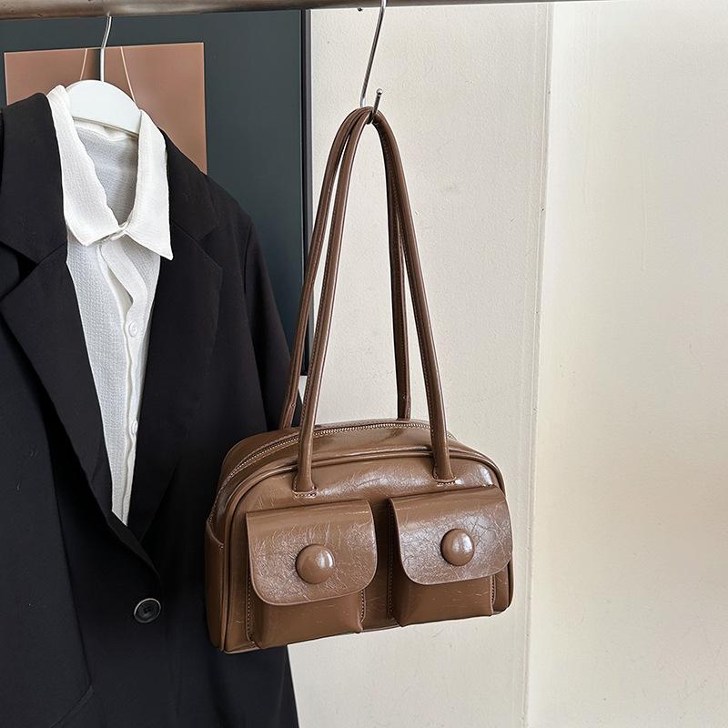 Simple Texture Mailman Armpit Bag Women's 2025 New Winter Shoulder Bag Versatile Commuter Pillow Bag