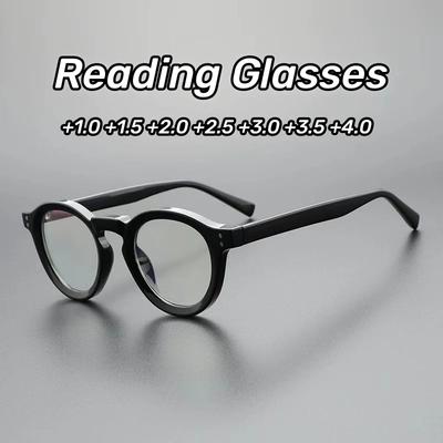 Retro Ovale Lesebrille für Damen, Vintage, runder Rahmen, Fernsichtbrille für Herren, personalisierte Anti-Blaulicht-Presbyopie-Brille