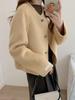 2025 Women's Elegant Korean Double-Sided Cashmere Coat, Round Neck Woolen Jacket, Versatile Short Design