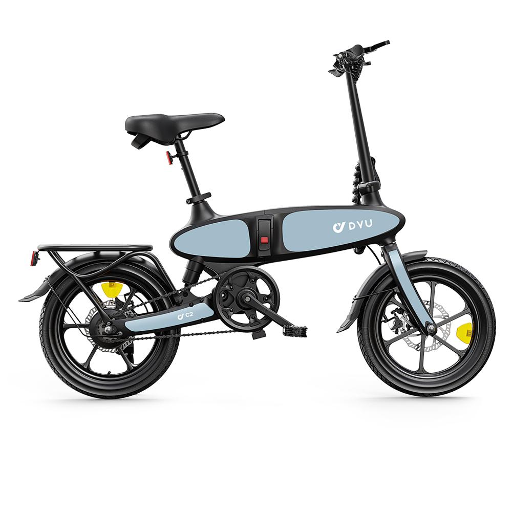 Electric Bike Foldable DYU C2 16" 250W Motor 48V 7.5AH Max Range 40Km Top Speed 25Km/h Load 120KG Black