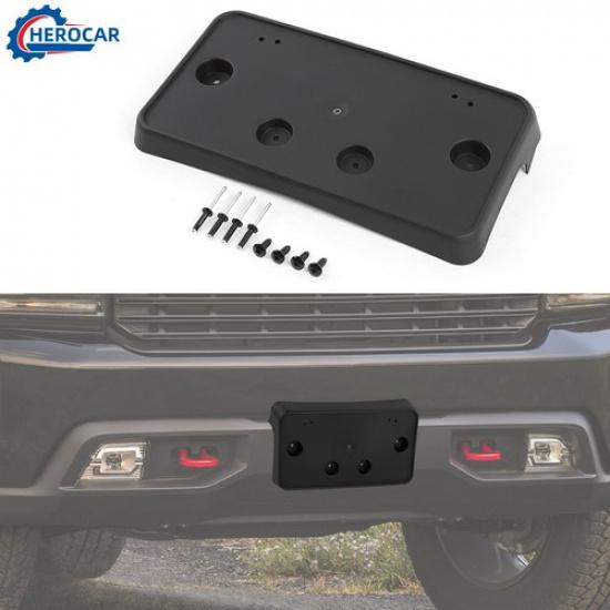 Black Front License Plate Mounting Holder Bracket For Chevy Silverado -22