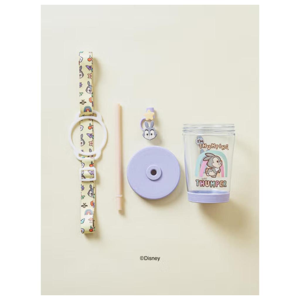 daiso korea Disney Animals Decorative Strap Straw Cup 500ml
