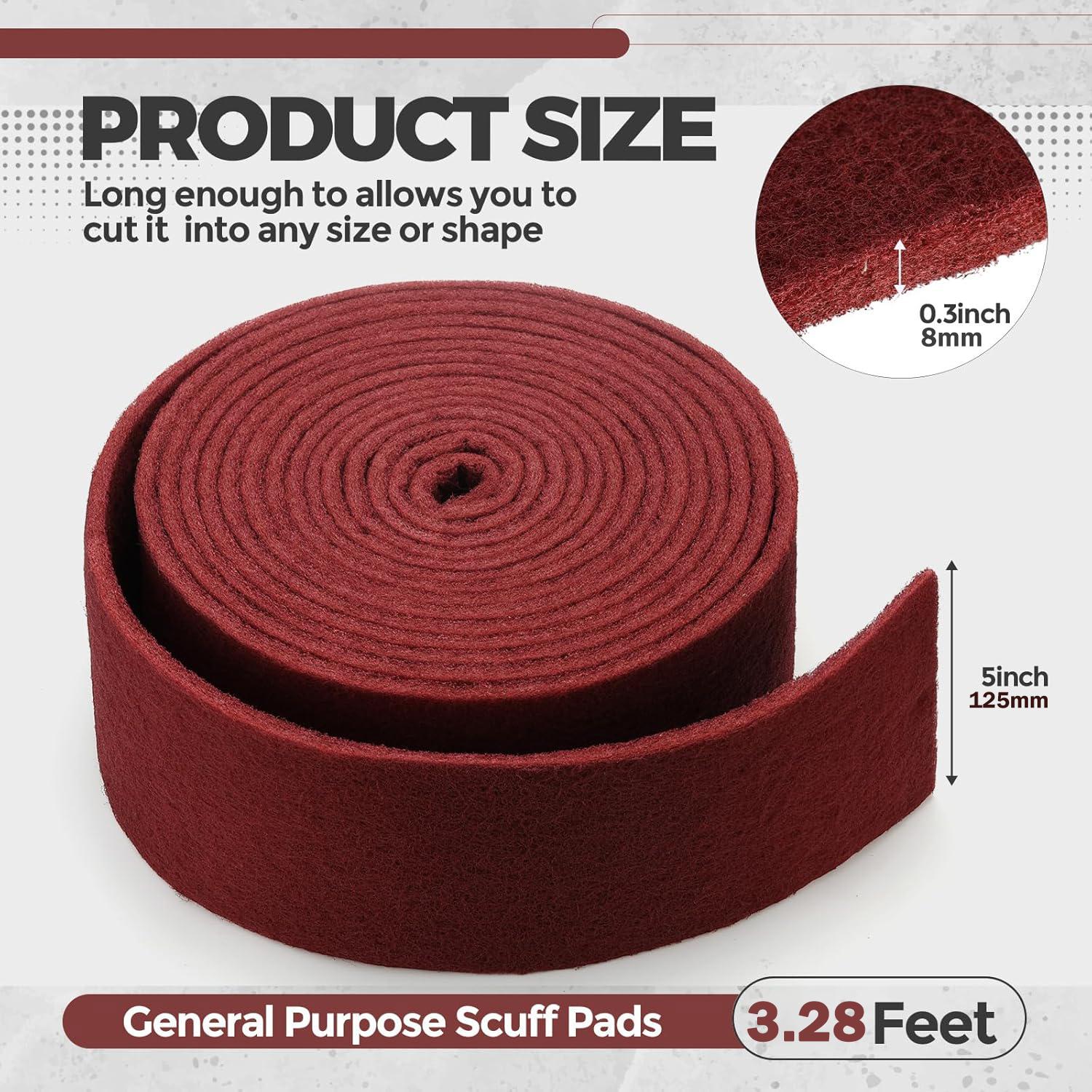 5inch X 3.28 Feet Chestnut Red Universal Scouring Pad Roll, Does Not Damage Surfaces, Abrasion-Resistant Cleaning Roll United States