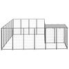 VidaXL Chenil Noir 8,47 m² Acier Enclos pour Chiots Cage Chiens Extérieur 3082212