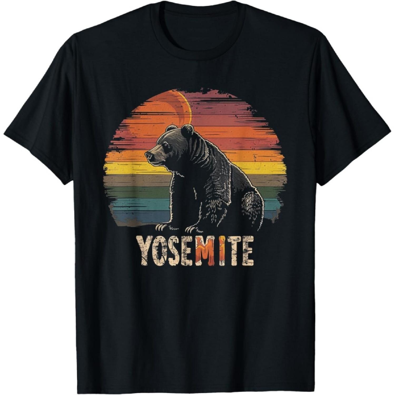 

Yosemite - US National Park Vintage Men Women Kids Retro T-Shirt(3) XXXXXL чорний