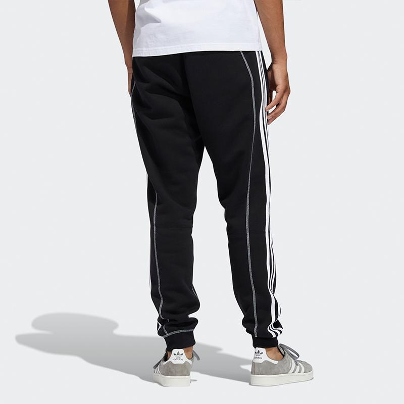 Adidas Originals Trefoil Contrast Stitch Velvet-Lined Warm Cuff Joggers Men Bottoms Black GN3888