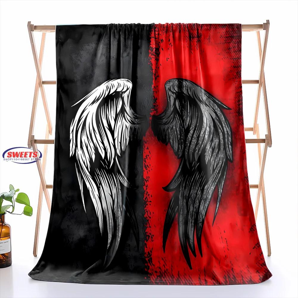 New Arrival! Angel Wings Theme Soft Blanket for Bed Bedroom Sofa Picnic,Warm Throw Blanket for Cover Outdoor Leisure Nap Office