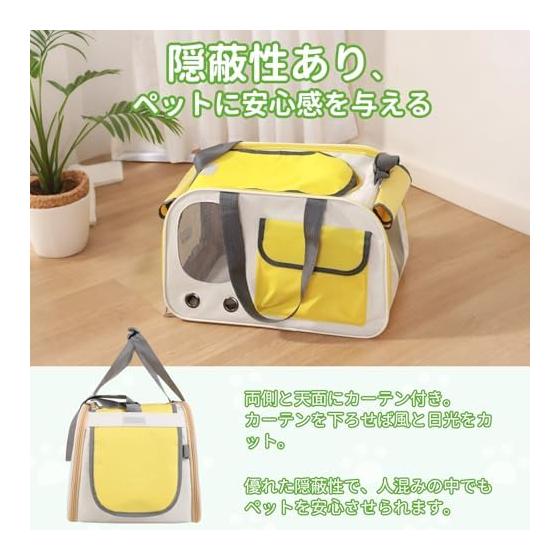 WagBloom Pet Carrier Bag, Foldable Cat Carrier Bag, Breathable & Lightweight, Small Dog Carrier Bag, 3WAY, Handbag/Shoulder/Car Load Capacity 8KG,